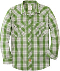 Pearl Snap Shirts for Men - Long Sleeve Western Vintage Plaid Shirts